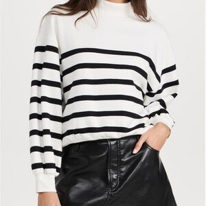 Frame Striped Black and White Sweatshirt